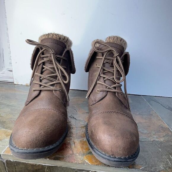 Women's Warm Boots Cliffs by White Mountain C25084 Duena Knit Tops Brown Size 7M - Picture 2 of 15